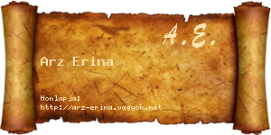 Arz Erina névjegykártya